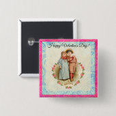 Victoriaans kinderen Gift of Love Valentijn Vierkante Button 5,1 Cm (Voorkant /achterkant)