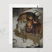 Victoriaans kinderen in Doghouse Briefkaart (Voorkant / Achterkant)