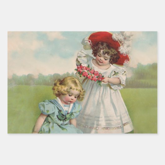 Victoriaans kinderen inpakpapier vel (Voorkant)