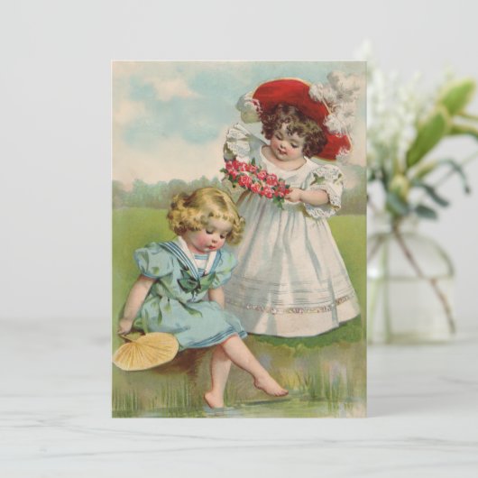 Victoriaans kinderen kaart (Staand voorkant)