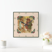 Victoriaans Kinderen Kerst Break Vierkante Muur Cl Vierkante Klok (Huis)