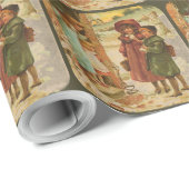 Victoriaans kinderen Kerst inpakpapier (Rol Hoek)