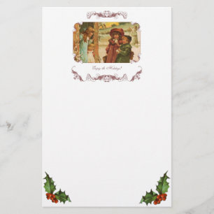 Victoriaans Kinderen Kerst Stationery Briefpapier