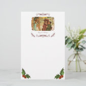Victoriaans Kinderen Kerst Stationery Briefpapier (Staand voorkant)