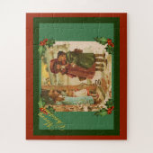 Victoriaans kinderen kerstvakantie puzzel legpuzzel (Verticaal)