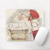 Victoriaans kinderen, kinderen en Baby in Pram Muismat (Met muis)