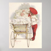  Victoriaans kinderen, kinderen en Baby in Pram Poster (Voorkant)