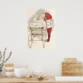 Victoriaans kinderen, kinderen en Baby in Pram Poster (Keuken)