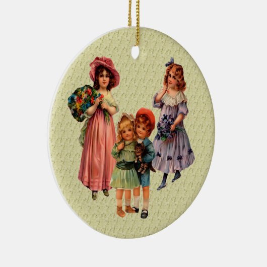 Victoriaans kinderen  kunst keramisch ornament (Rechts)