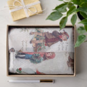 Victoriaans kinderen met kerstcadeautjes tissuepapier (Geschenk)