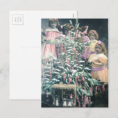 Victoriaans kinderen met Kerstmis Feestdagenkaart (Voorkant / Achterkant)