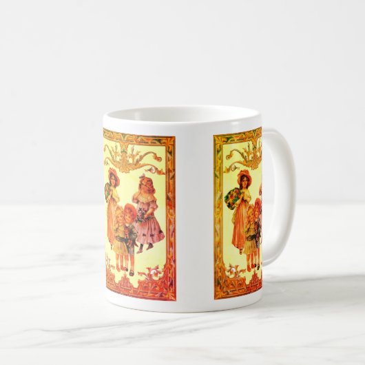 Victoriaans kinderen met  kunst koffiemok (Voorkant rechts)