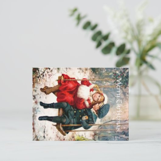  Victoriaans kinderen op Swing Briefkaart (Staand voorkant)