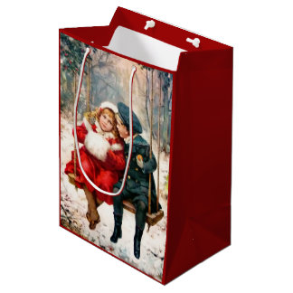  Victoriaans kinderen op Swing Gift Bag Medium Cadeauzakje