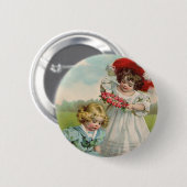 Victoriaans kinderen ronde button 5,7 cm (Voorkant /achterkant)