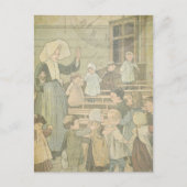 Victoriaans Kinderen School Klaslokaal  Horloge Briefkaart (Voorkant)