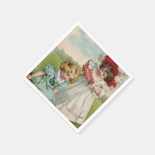 Victoriaans kinderen servet (Hoek)