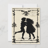 Victoriaans kinderen Silhouettes Weddenschap Bedan Bedankkaart (Voorkant)