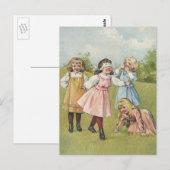 Victoriaans kinderen spelen Blind Man Briefkaart (Voorkant / Achterkant)