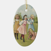 Victoriaans kinderen spelen Blind Man Keramisch Ornament (Rechts)