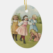  Victoriaans kinderen spelen Blind Man Keramisch Ornament (Achterkant)