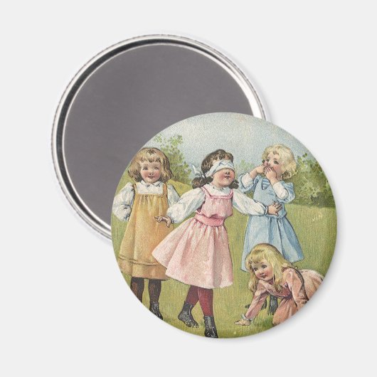  Victoriaans kinderen spelen Blind Man Magneet (Voorkant / Achterkant)