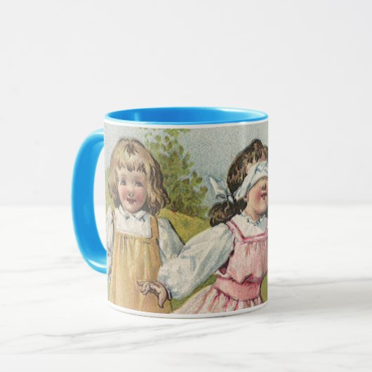 Victoriaans kinderen spelen Blind Man Mok (Voorkant links)