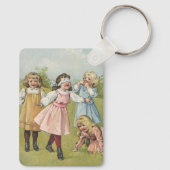 Victoriaans kinderen spelen Blind Man Sleutelhanger (Achterkant)