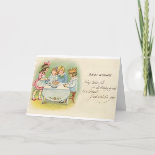 Victoriaans Kinderen Verjaardag Party Verjaardag K Kaart (Voorkant)