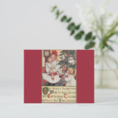 Victoriaans Kinderen Vintage Kerst Briefkaart (Staand voorkant)