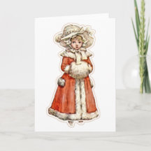 Victoriaans kinderpapierpop winterjestuif