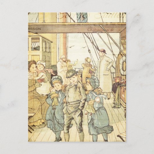 Victoriaans Kinderwinkel  scheepscollage Briefkaart (Voorkant)