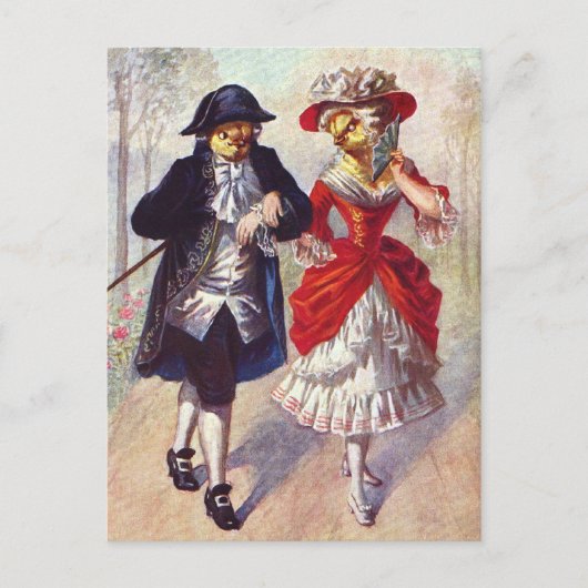 Victoriaans kippen briefkaart (Voorkant)