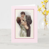 Victoriaans Kiss-briefkaart Kaart (Gele Bloem)