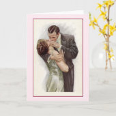 Victoriaans Kiss-briefkaart Kaart (Gele Bloem)