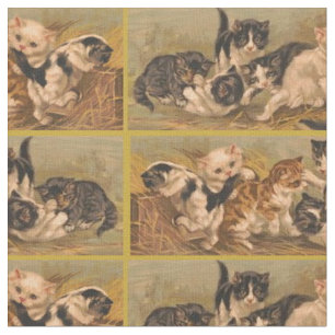 Victoriaans kittens afdrukken stof