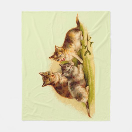 Victoriaans kittens fleece deken (Voorkant)