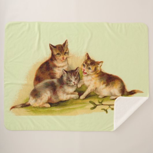 Victoriaans kittens sherpa deken (Voorkant (horizontaal))