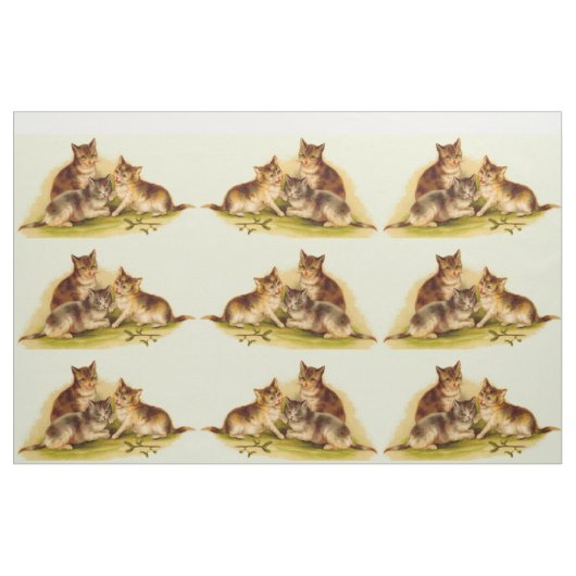 Victoriaans kittens stof (Fat Quarter)