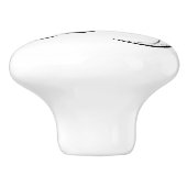 Victoriaans klapvoet talon zwart en wit keramische knop (Zijkant)