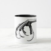 Victoriaans klapvoet vogeltalon gothic zwart wit mok (Midden)