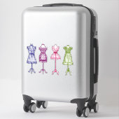Victoriaans kleding naaien sticker (Koffer)