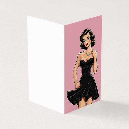 Victoriaans  Klein Zwart Jurk LBD Blank Kaart (Buitenkant)