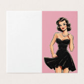 Victoriaans  Klein Zwart Jurk LBD Blank Kaart (Buitenkant ongevouwen)