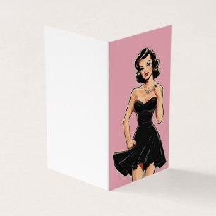Victoriaans  Klein Zwart Jurk LBD Blank Kaart