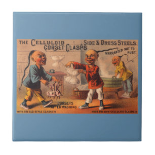 Victoriaans klemmen van de celluloïde tradecard-co tegeltje