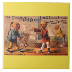 Victoriaans klemmen van de celluloïde tradecard-co tegeltje