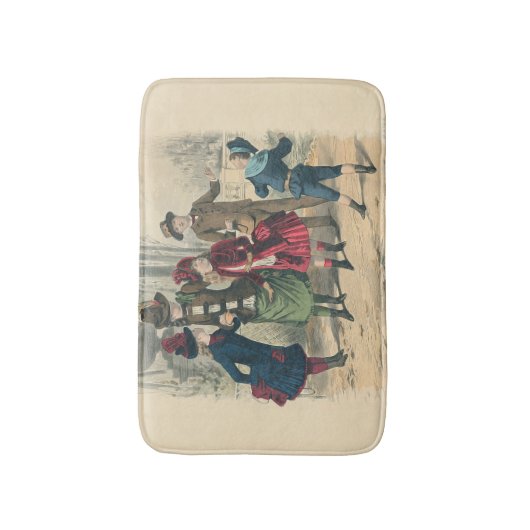 Victoriaans kleuteruitgang speelt  Antiek Badmat (Voorkant Verticaal)