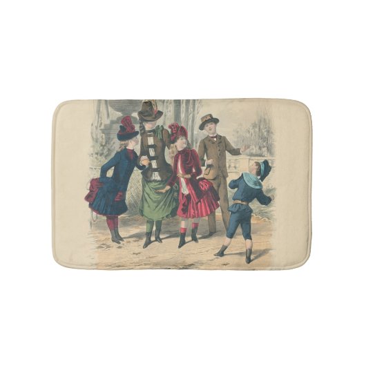Victoriaans kleuteruitgang speelt  Antiek Badmat (Voorkant)