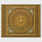Victoriaans klok Gold Elegant Cadeaupapier (Vlak)